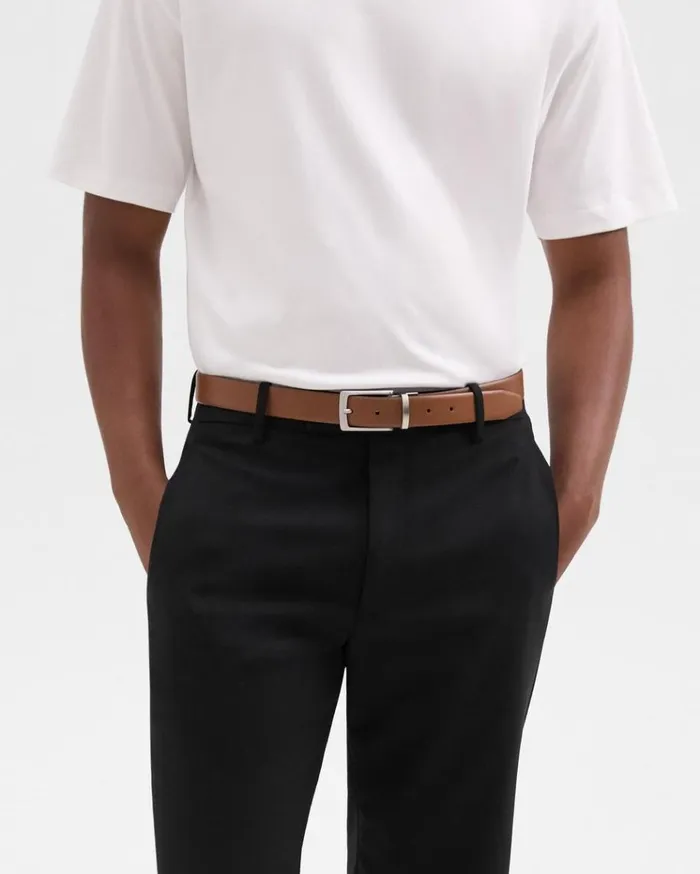 Theory Reversible Belt In Leather Cognac Men Belts Theory Reversible Belt In Leather Cognac Men Belts