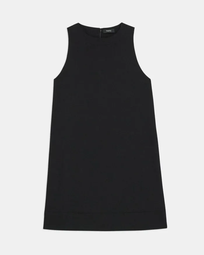 Theory Shift Dress In Textured Gabardine Black Women Dresses Theory Shift Dress In Textured Gabardine Black Women Dresses