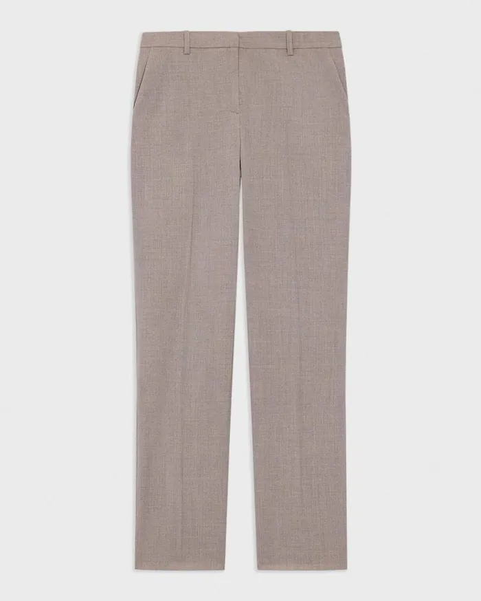 Theory Treeca Full Length Pant In Good Wool Cinder Melange Women Pants