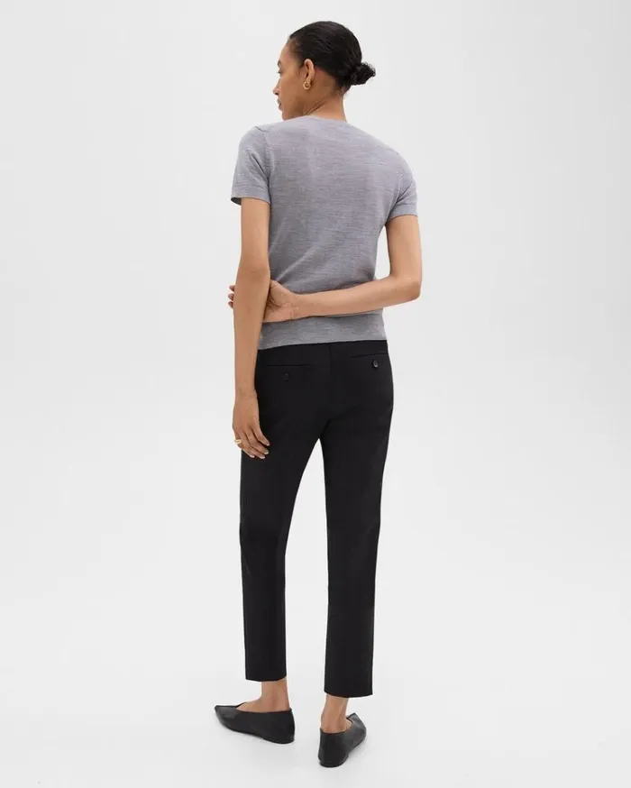 Theory Treeca Pant In Good Wool Black Women Pants