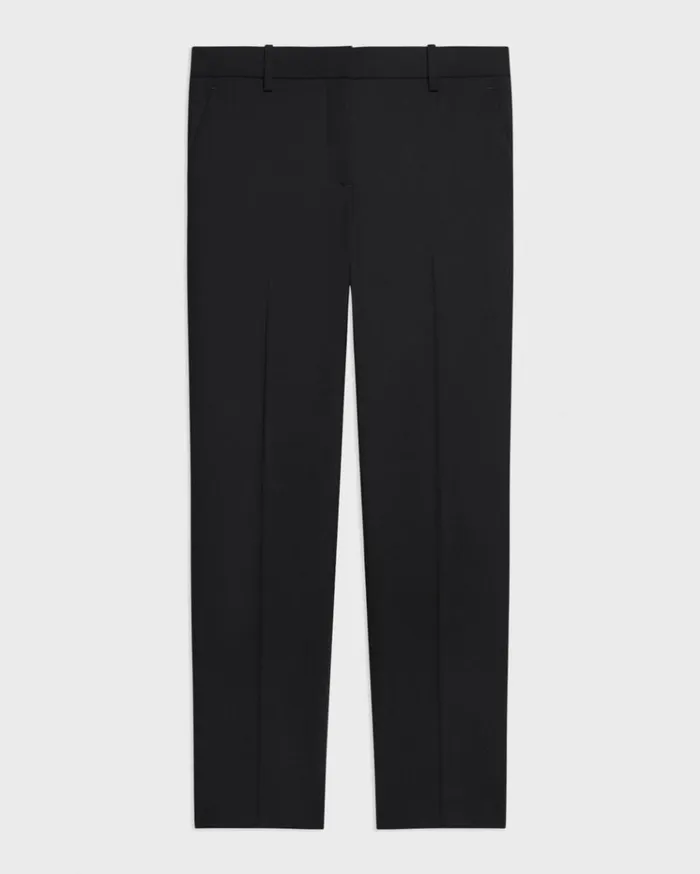 Theory Treeca Pant In Good Wool Black Women Pants