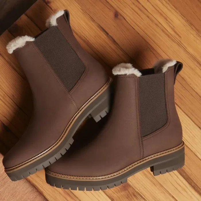 Toms Boots and Booties Bennet Boot Water Resistant Oak Brown Nubuck Leather Faux Fur 8211 Women Toms Boots and Booties Bennet Boot Water Resistant Oak Brown Nubuck Leather Faux Fur 8211 Women