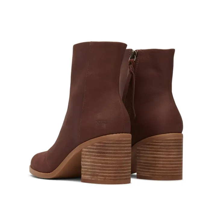 Toms Boots and Booties Evelyn Heeled Boot Leather Chestnut 8211 Women Toms Boots and Booties Evelyn Heeled Boot Leather Chestnut 8211 Women