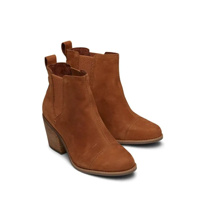 Toms Boots and Booties Everly Heeled Boot Tan Leather 8211 Women Toms Boots and Booties Everly Heeled Boot Tan Leather 8211 Women