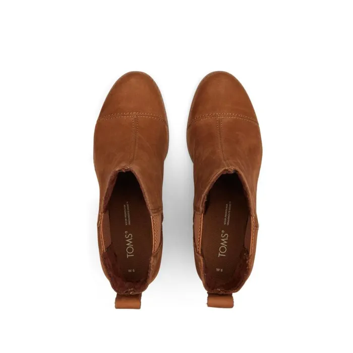 Toms Boots and Booties Everly Heeled Boot Tan Leather 8211 Women Toms Boots and Booties Everly Heeled Boot Tan Leather 8211 Women