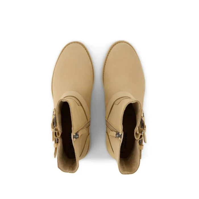 Toms Boots and Booties Ionie Moto Boot Oatmeal Nubuck Leather 8211 Women Toms Boots and Booties Ionie Moto Boot Oatmeal Nubuck Leather 8211 Women
