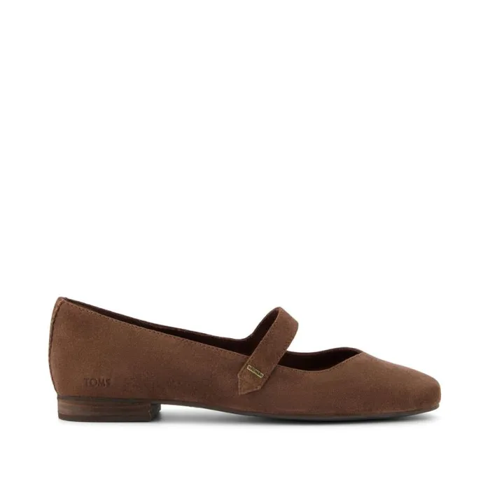 Toms Flats and Loafers Bianca Flat Dark Brown Suede 8211 Women