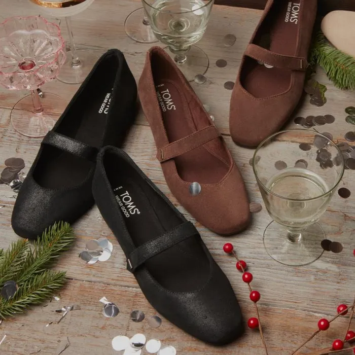 Toms Flats and Loafers Bianca Flat Dark Brown Suede 8211 Women Toms Flats and Loafers Bianca Flat Dark Brown Suede 8211 Women