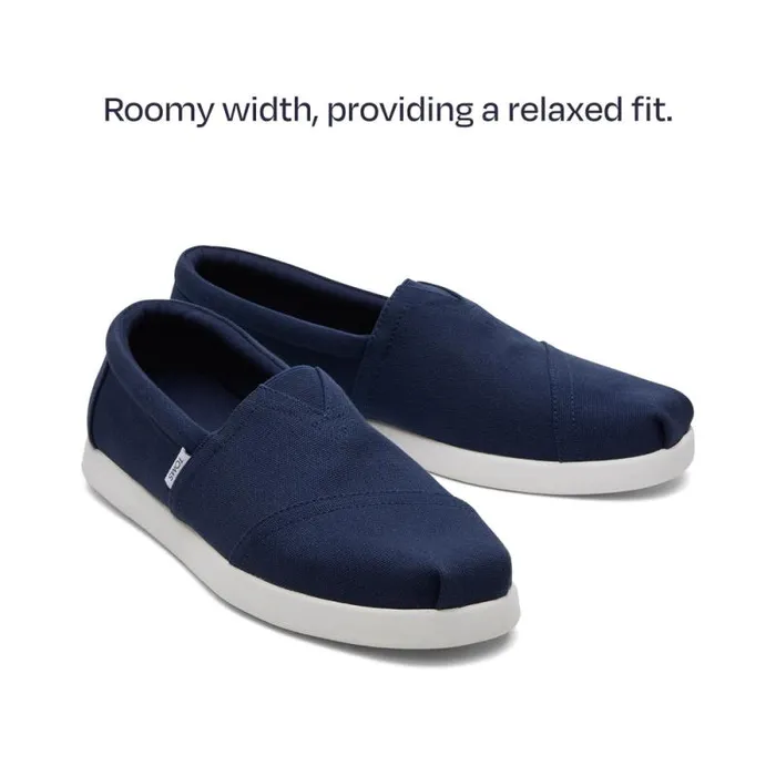 Toms Slip Ons Alp FWD Navy Recycled Cotton Canvas 8211 Men Toms Slip Ons Alp FWD Navy Recycled Cotton Canvas 8211 Men