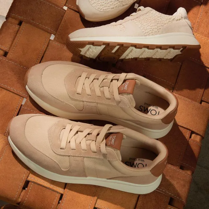 Toms Sneakers TRVL LITE Retro Runner Sneaker Water Repellent Almond Vintage Twill And Leather 8211 Men Toms Sneakers TRVL LITE Retro Runner Sneaker Water Repellent Almond Vintage Twill And Leather 8211 Men
