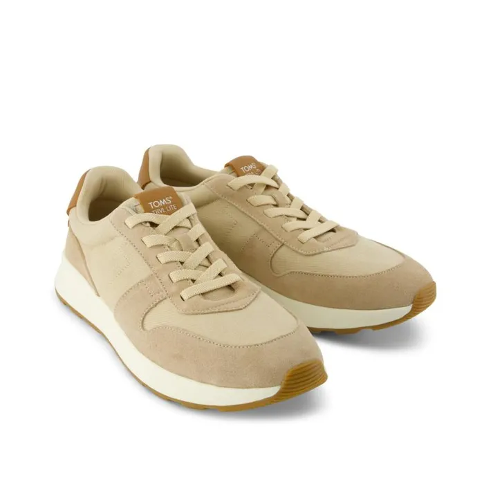 Toms Sneakers TRVL LITE Retro Runner Sneaker Water Repellent Almond Vintage Twill And Leather 8211 Men Toms Sneakers TRVL LITE Retro Runner Sneaker Water Repellent Almond Vintage Twill And Leather 8211 Men