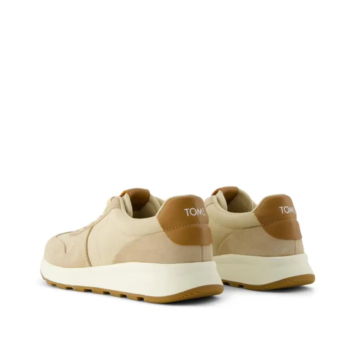 Toms Sneakers TRVL LITE Retro Runner Sneaker Water Repellent Almond Vintage Twill And Leather 8211 Men Toms Sneakers TRVL LITE Retro Runner Sneaker Water Repellent Almond Vintage Twill And Leather 8211 Men