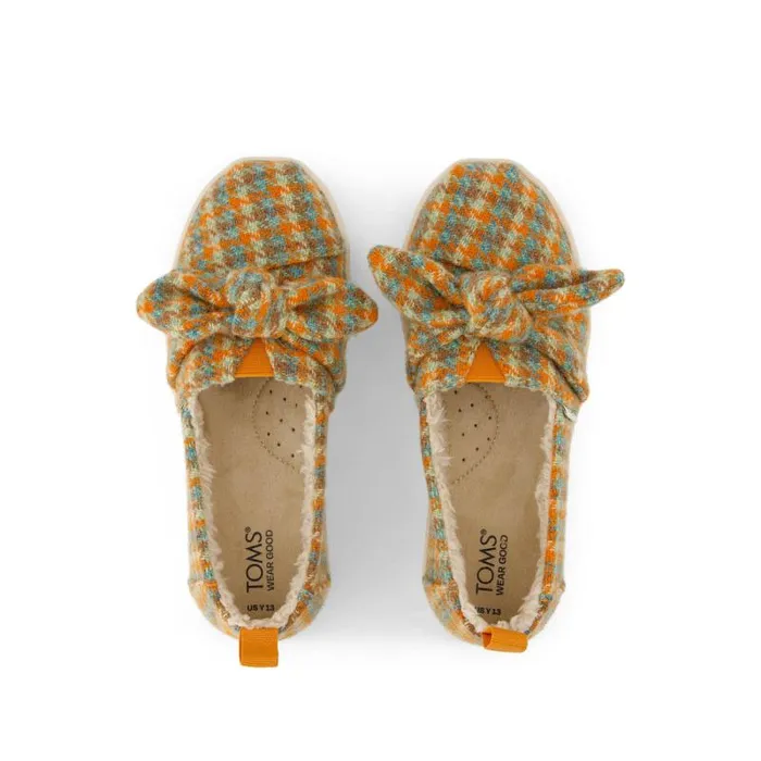 Toms TOMS Classics Alpargata Kids Shoe Multi Cozy Houndstooth With Bow 8211 KidsWomen Toms TOMS Classics Alpargata Kids Shoe Multi Cozy Houndstooth With Bow 8211 KidsWomen
