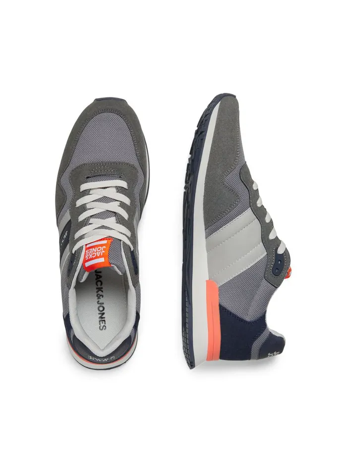 Trainers JACK and JONES Mens EVA MIDSOLE MESH SNEAKERS Black Asphalt On Sale