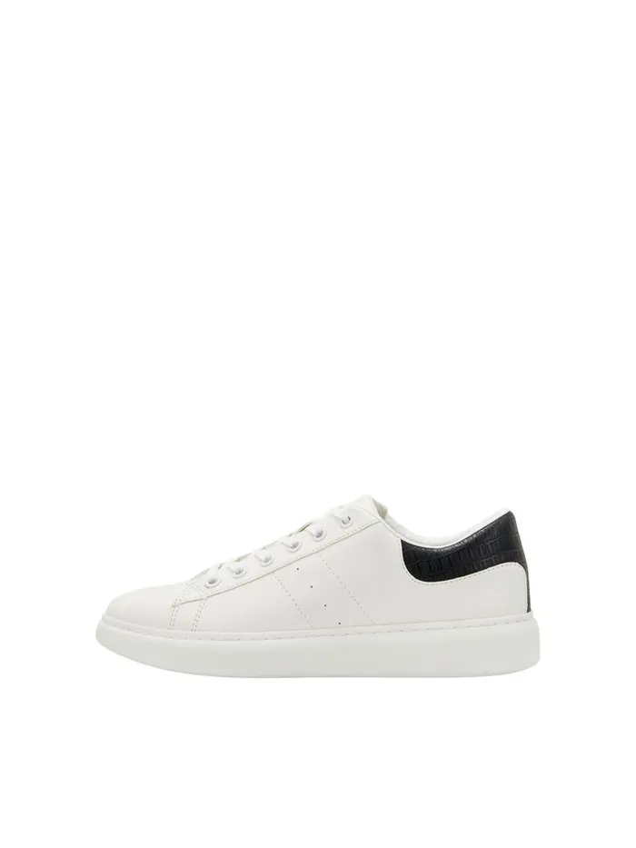 Trainers JACK and JONES Mens SMOOTH MATT FAUX LEATHER SNEAKERS White White Gift for Friend Trainers JACK and JONES Mens SMOOTH MATT FAUX LEATHER SNEAKERS White White Gift for Friend
