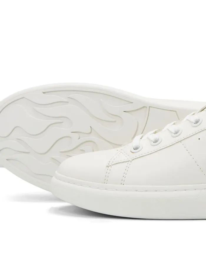 Trainers JACK and JONES Mens SMOOTH MATT FAUX LEATHER SNEAKERS White White Gift for Friend