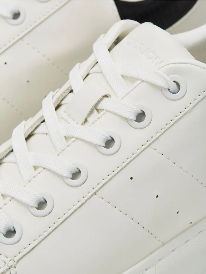 Trainers JACK and JONES Mens SMOOTH MATT FAUX LEATHER SNEAKERS White White Gift for Friend