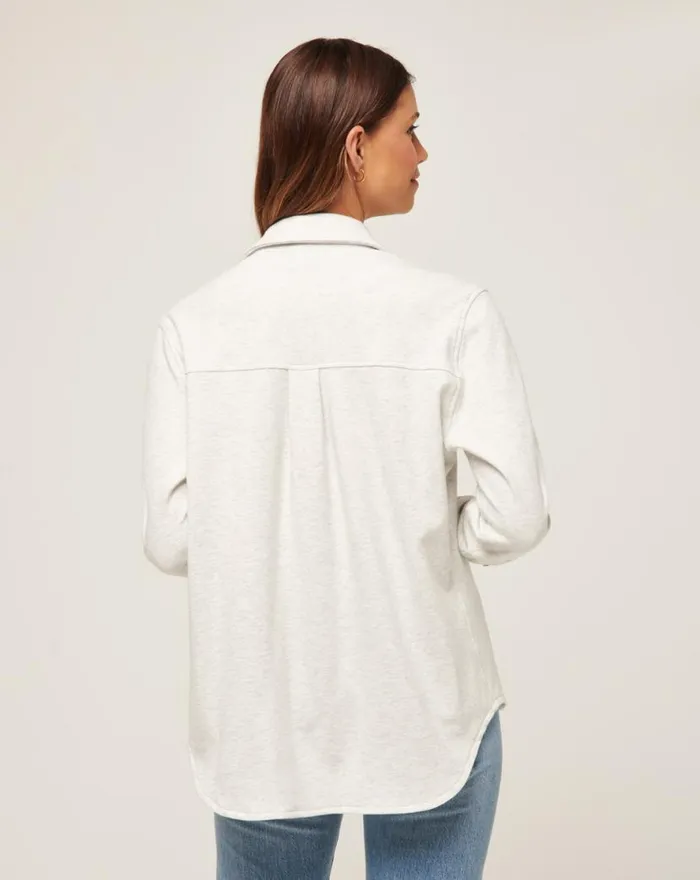 TravisMathew CLOUD FLEECE SHACKET Heather Light Grey Women Jackets TravisMathew CLOUD FLEECE SHACKET Heather Light Grey Women Jackets
