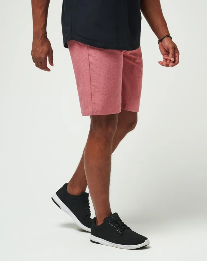 TravisMathew SAND HARBOR SHORT 9IN Heather Garnet Rose Men Shorts TravisMathew SAND HARBOR SHORT 9IN Heather Garnet Rose Men Shorts