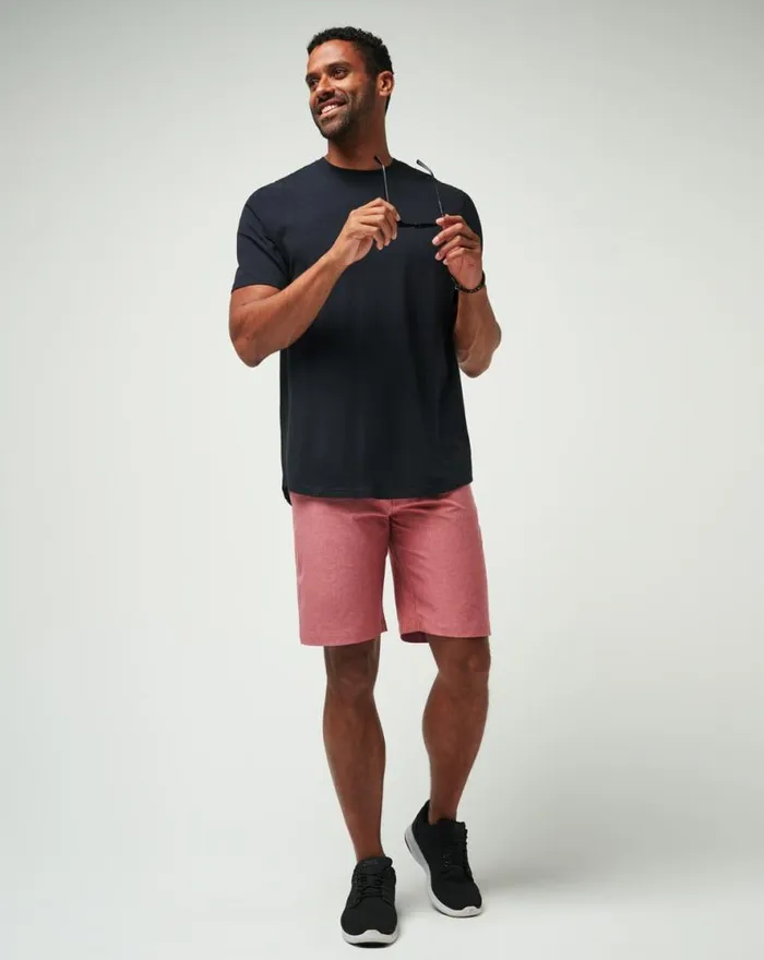 TravisMathew SAND HARBOR SHORT 9IN Heather Garnet Rose Men Shorts TravisMathew SAND HARBOR SHORT 9IN Heather Garnet Rose Men Shorts