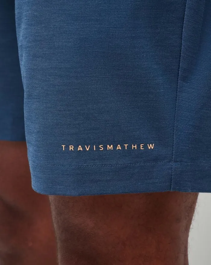 TravisMathew TECH CHINO SHORT 8IN Dark Teal Tiki Men Shorts TravisMathew TECH CHINO SHORT 8IN Dark Teal Tiki Men Shorts