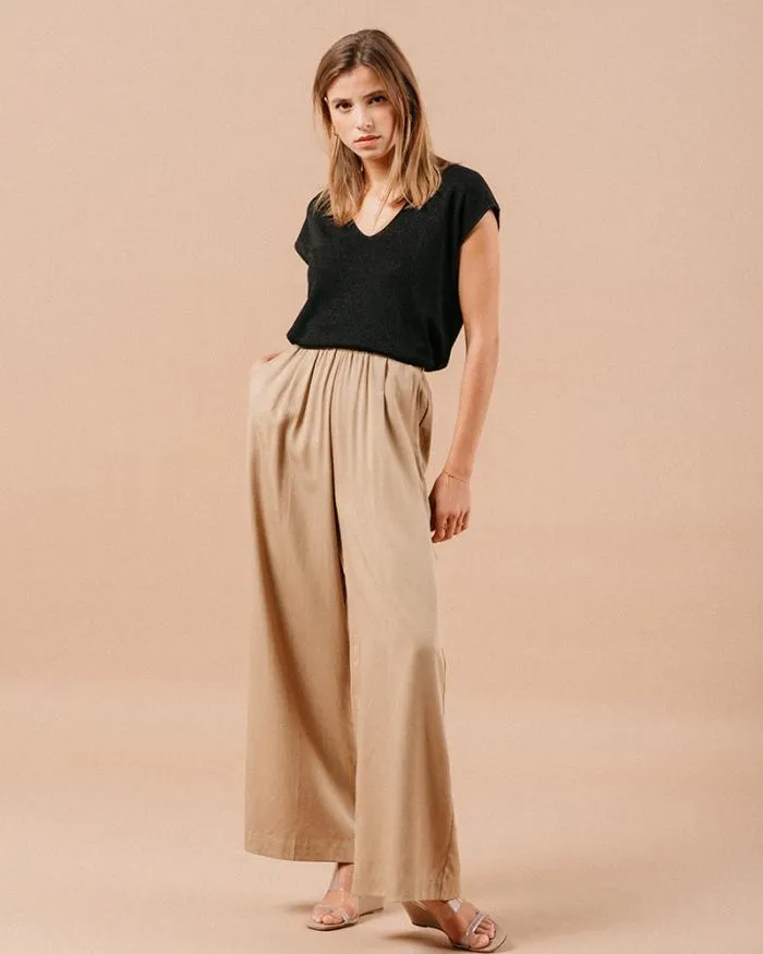 TROUSERS CAMEL MATHILDE Shop Grace and Mila HighWaisted Trousers