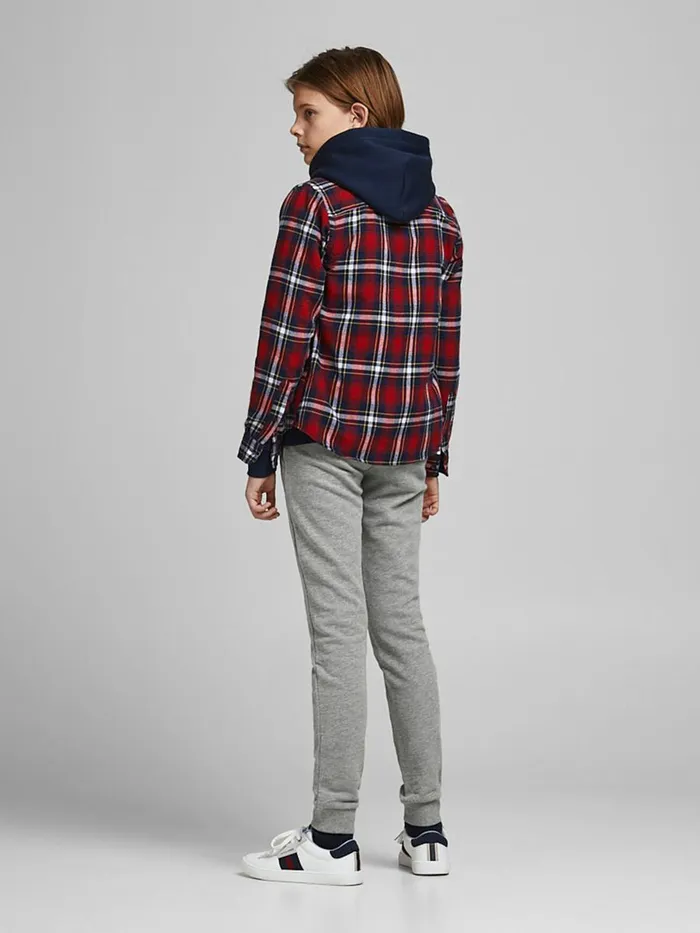 Trousers JACK and JONES Junior BOYS CUFFED SWEATPANTS Grey Light Grey Melange Casaul