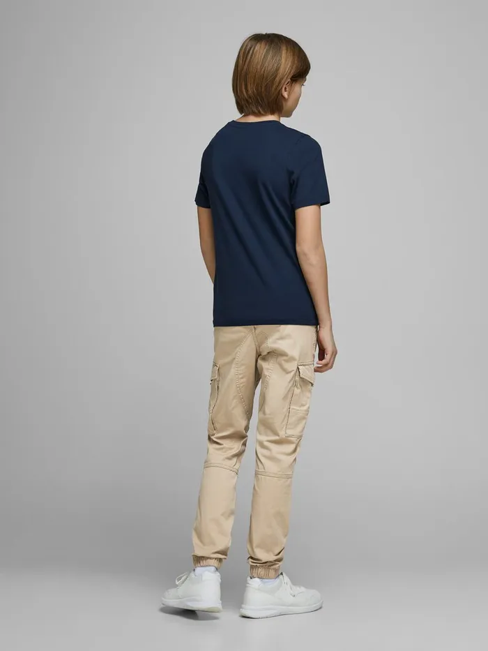 Trousers JACK and JONES Junior BOYS PAUL FLAKE AKM 542 CARGO TROUSERS Beige White Pepper