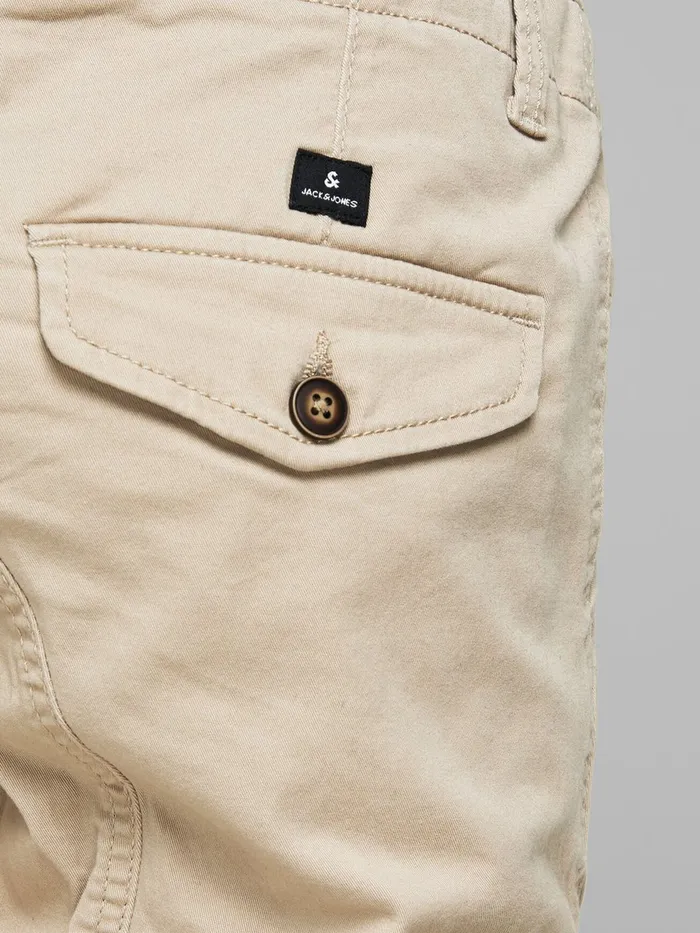 Trousers JACK and JONES Junior BOYS PAUL FLAKE AKM 542 CARGO TROUSERS Beige White Pepper