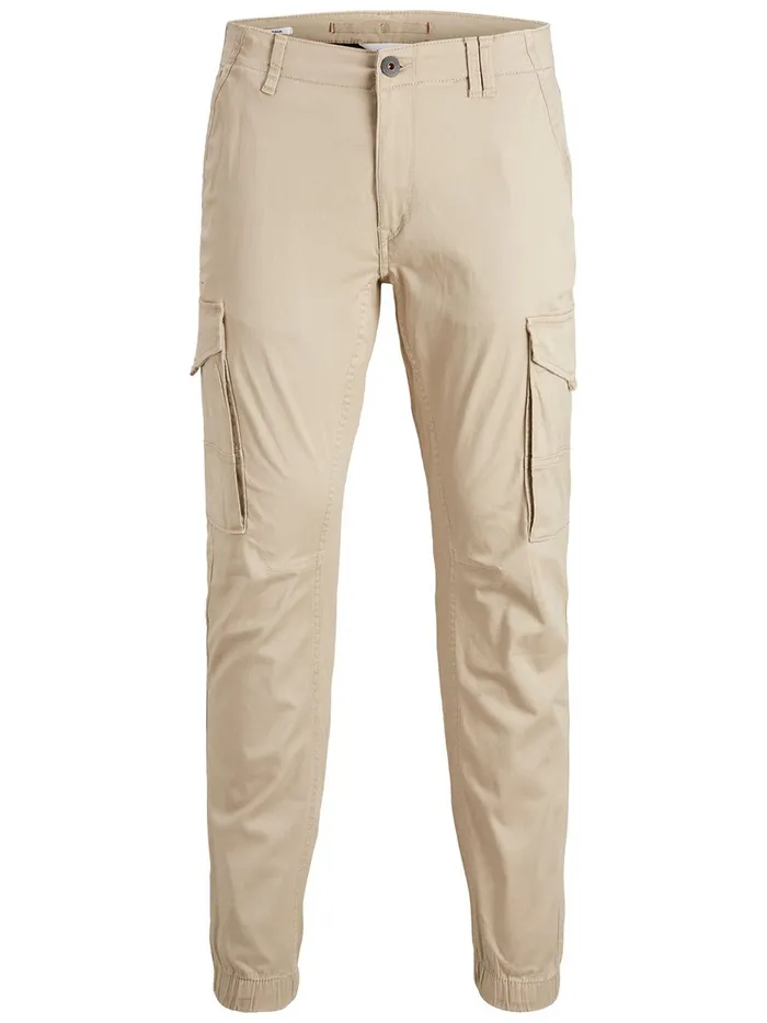 Trousers JACK and JONES Junior BOYS PAUL FLAKE AKM 542 CARGO TROUSERS Beige White Pepper