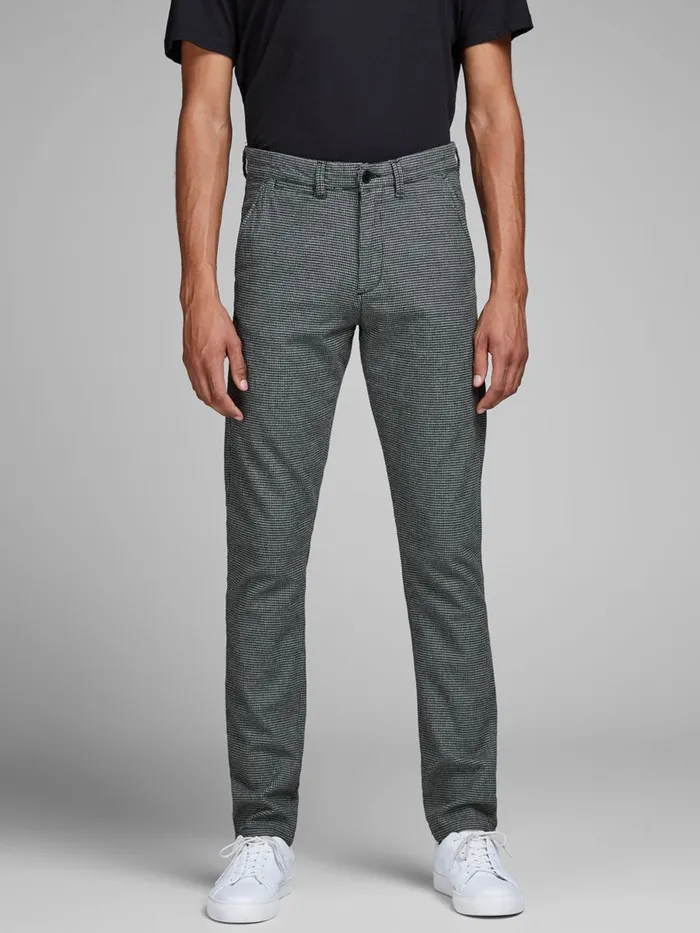 Trousers JACK and JONES Mens ANTI FIT CHINOS Grey Black