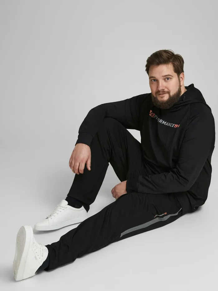 Trousers JACK and JONES Mens CASUAL PLUS SIZE RUNNING TIGHTS Black Black Gift Ideas