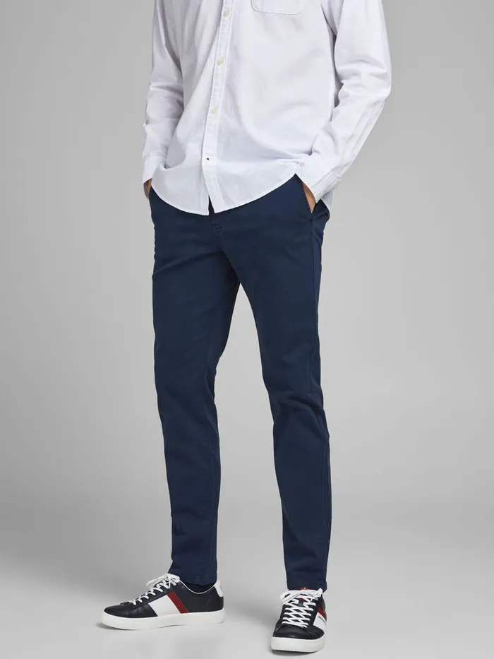 Trousers JACK and JONES Mens MARCO FRED AMA CHINOS Blue Navy Blazer