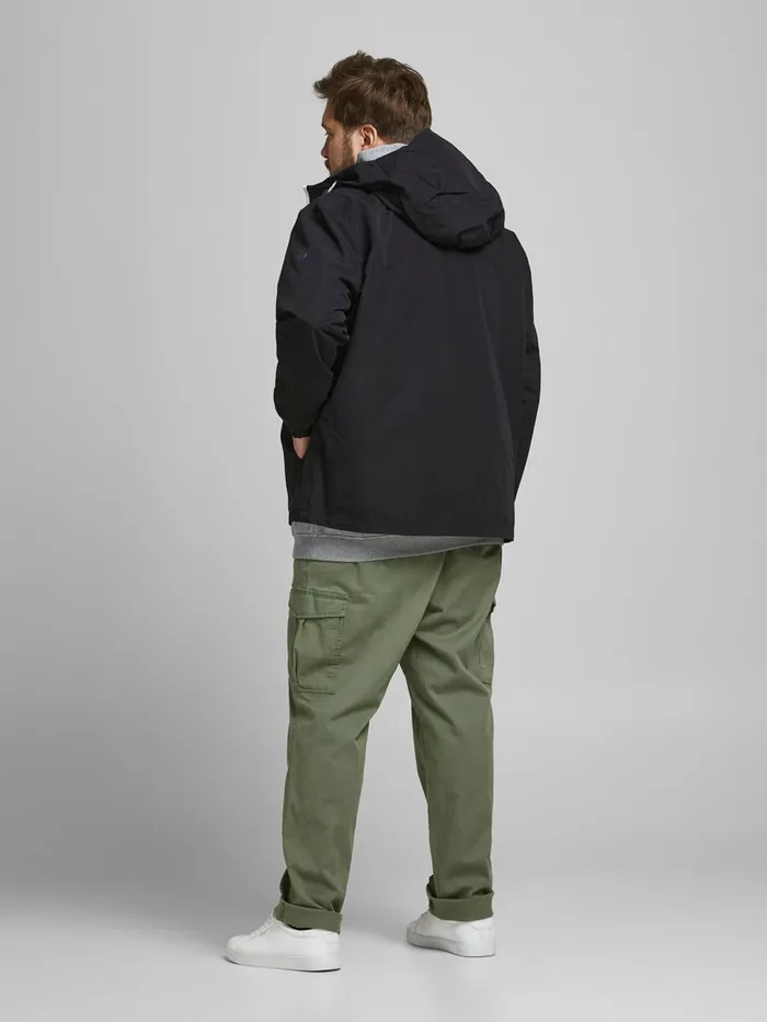 Trousers JACK and JONES Mens MARCO JOE AKM PLUS SIZE CARGO TROUSERS Green Dusty Olive