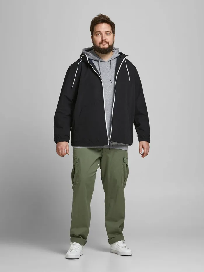 Trousers JACK and JONES Mens MARCO JOE AKM PLUS SIZE CARGO TROUSERS Green Dusty Olive