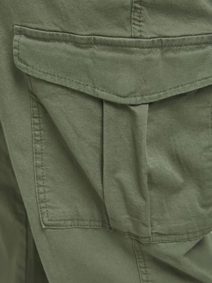 Trousers JACK and JONES Mens MARCO JOE AKM PLUS SIZE CARGO TROUSERS Green Dusty Olive