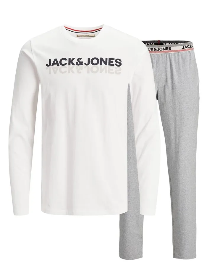 Trousers JACK and JONES Mens TWOPIECE LOUNGEWEAR Grey Light Grey Melange