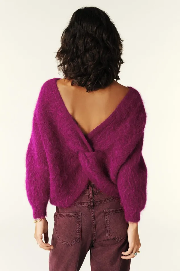 Twisted Back Sweater Fill Pink Women Baandsh Sweaters and Cardigans