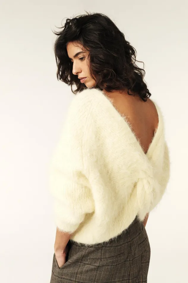 Twisted Back Sweater Fill Pink Women Baandsh Sweaters and Cardigans