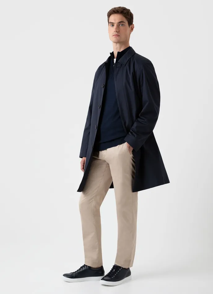ussunspel ExtraFine Merino Zip Neck Light Navy Men Knitwear