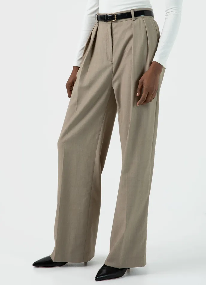 ussunspel Pleated Wool Twill Trouser Women Pants ussunspel Pleated Wool Twill Trouser Women Pants