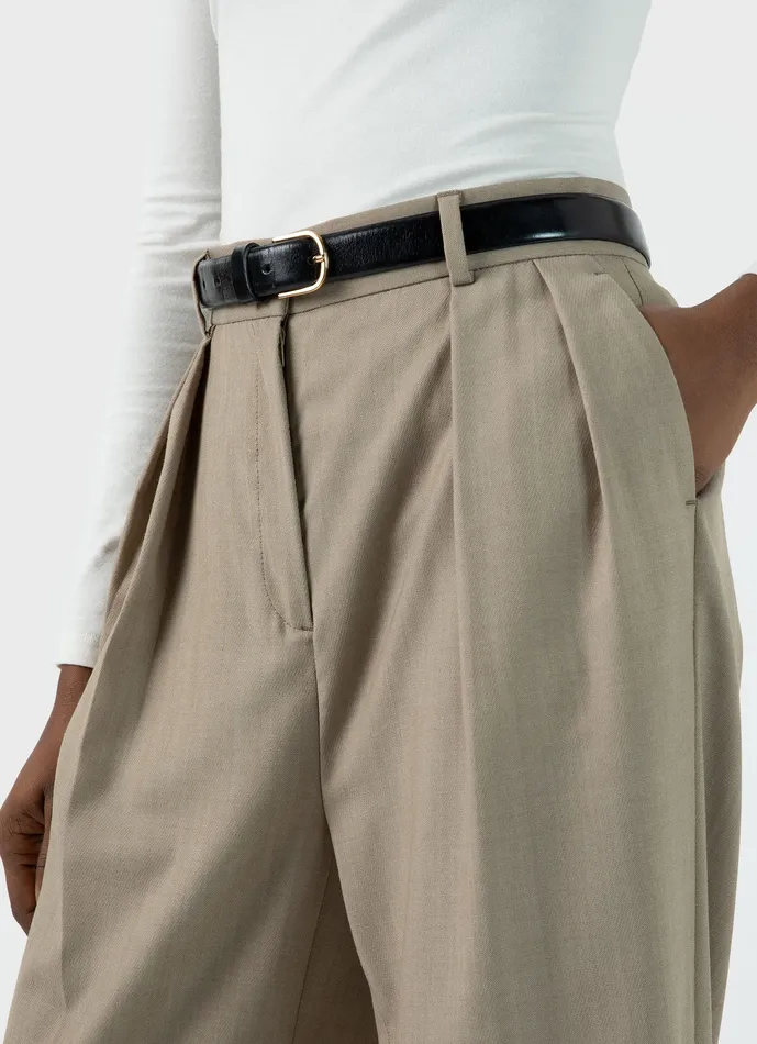 ussunspel Pleated Wool Twill Trouser Women Pants ussunspel Pleated Wool Twill Trouser Women Pants