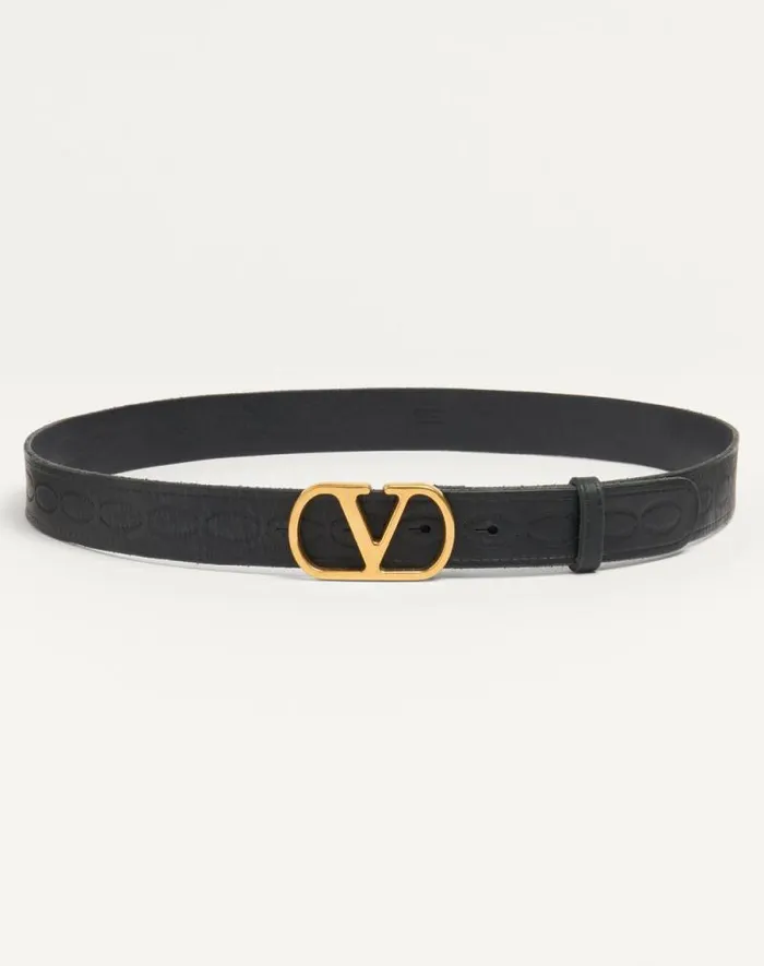 Valentino Belts Man Vlogo Signature Calfskin Belt 30 Mm For Man In Black Black Valentino Belts Man Vlogo Signature Calfskin Belt 30 Mm For Man In Black Black