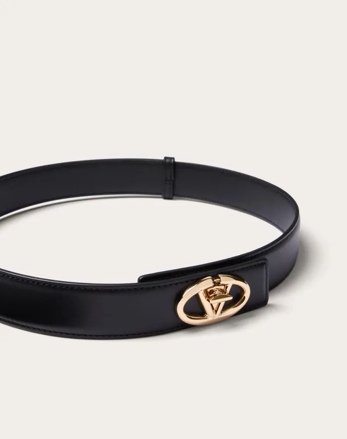 Valentino Belts Woman The Bold Edition Vlogo Calfskin Belt 30 Mm For Woman In Black Black Valentino Belts Woman The Bold Edition Vlogo Calfskin Belt 30 Mm For Woman In Black Black
