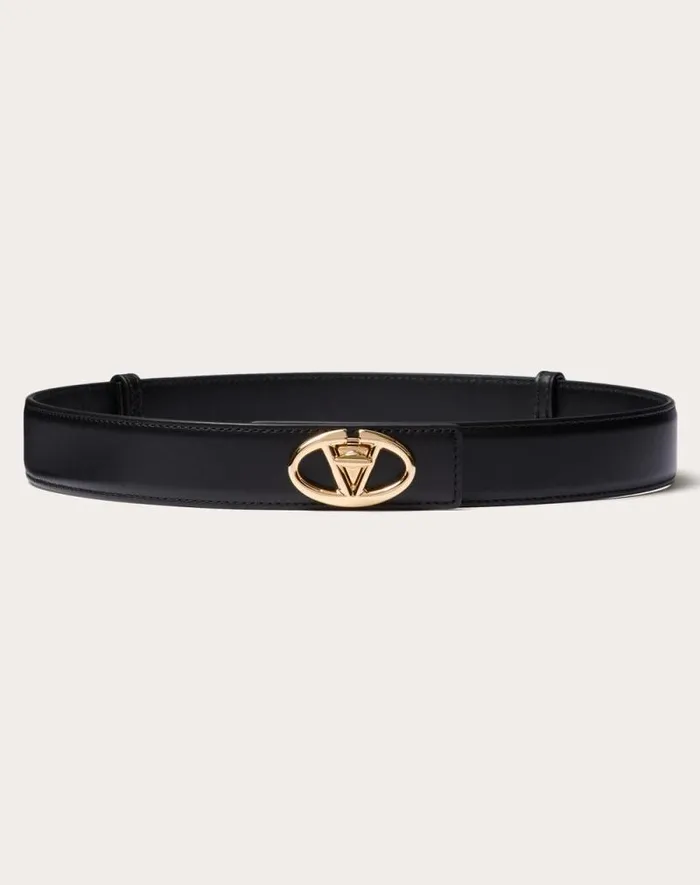 Valentino Belts Woman The Bold Edition Vlogo Calfskin Belt 30 Mm For Woman In Black Black Valentino Belts Woman The Bold Edition Vlogo Calfskin Belt 30 Mm For Woman In Black Black