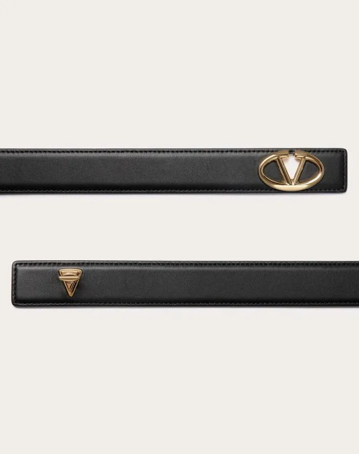 Valentino Belts Woman The Bold Edition Vlogo Calfskin Belt 30 Mm For Woman In Black Black Valentino Belts Woman The Bold Edition Vlogo Calfskin Belt 30 Mm For Woman In Black Black