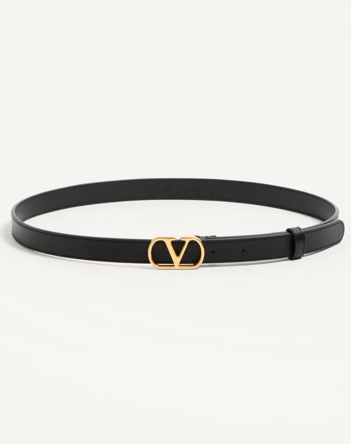 Valentino Belts Woman Vlogo Signature Belt In Shiny Calfskin 20 Mm For Woman In Black Black Valentino Belts Woman Vlogo Signature Belt In Shiny Calfskin 20 Mm For Woman In Black Black