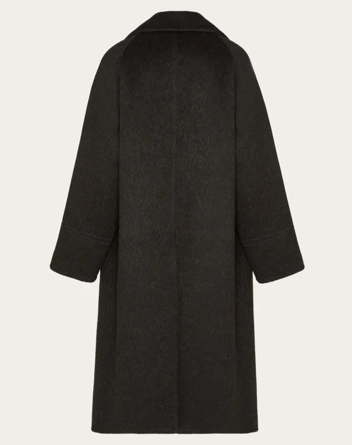 Valentino Coats And Blazers Man Doublebreasted Mohair Wool Jacket For Man In Black Black Valentino Coats And Blazers Man Doublebreasted Mohair Wool Jacket For Man In Black Black