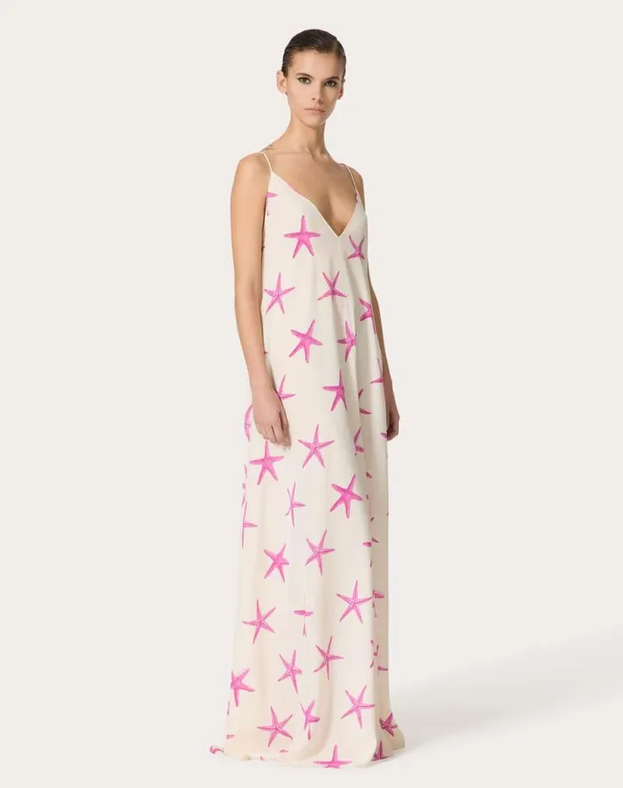 Valentino Dresses Woman Crepe De Chine Starfish Evening Dress For Woman In Ivorypink Pp Ivorypink Pp Valentino Dresses Woman Crepe De Chine Starfish Evening Dress For Woman In Ivorypink Pp Ivorypink Pp