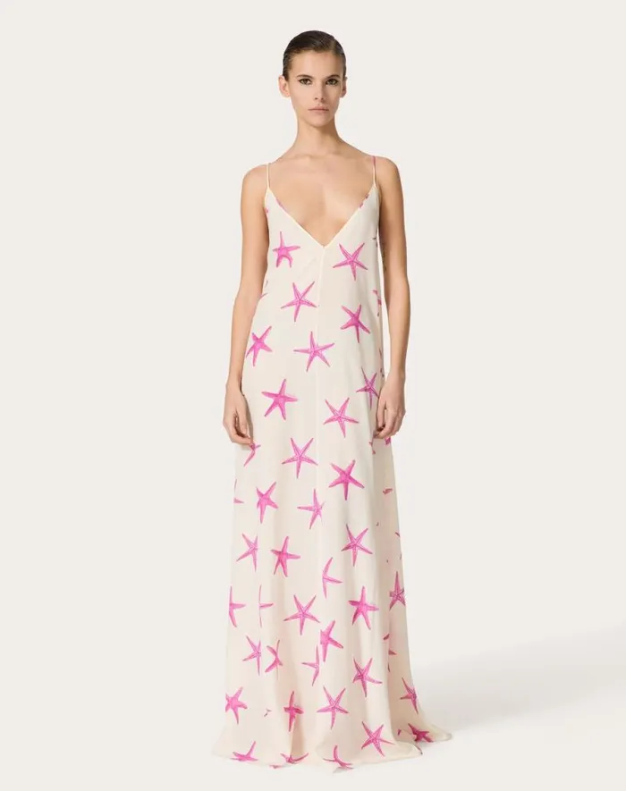 Valentino Dresses Woman Crepe De Chine Starfish Evening Dress For Woman In Ivorypink Pp Ivorypink Pp Valentino Dresses Woman Crepe De Chine Starfish Evening Dress For Woman In Ivorypink Pp Ivorypink Pp